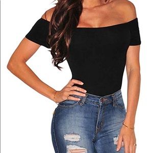 NWOT Off the shoulder black bodysuit